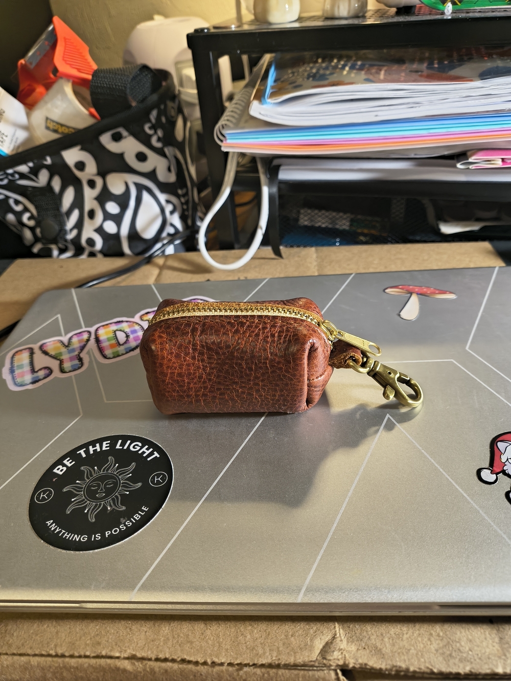 Portland Leather Nutmeg Brown Dopp Keychain.